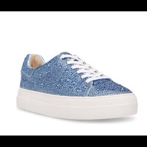 Betsy Johnson Sidny Light Blue Rhinestone Sneakers - Size 7. NEW